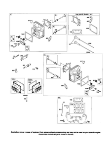 Head/Manifold Diagram and Parts List for 44K700 0026-0124 Briggs and Stratton Engine